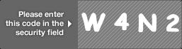 captcha code for visual authentication  letter W number 4 letter N number 2